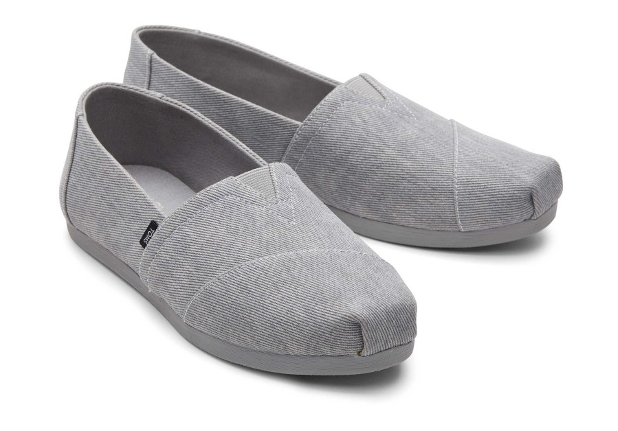 TOMS Alpargata Grey Distressed Twill | Alpargatas