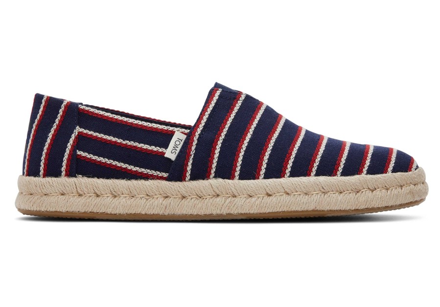 TOMS Alpargata Navy Woven Stripes Rope 2.0 Espadrille | Espadrilles