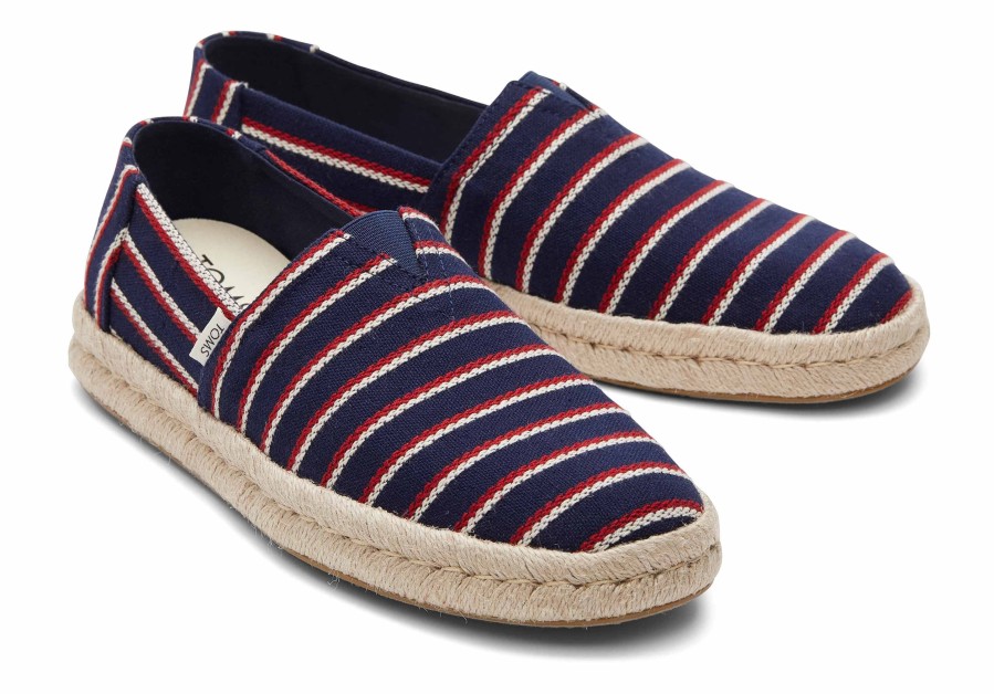 TOMS Alpargata Navy Woven Stripes Rope 2.0 Espadrille | Espadrilles