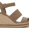 TOMS Madelyn Taupe Suede Wedge Sandal | Dress Casual