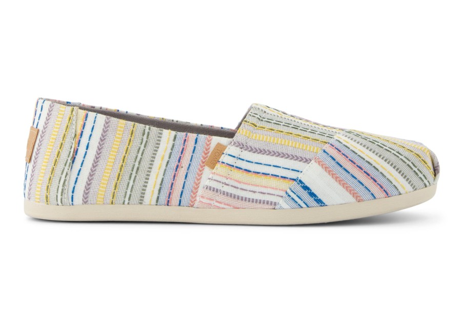 TOMS Alpargata Grey Stitched Stripes | Alpargatas