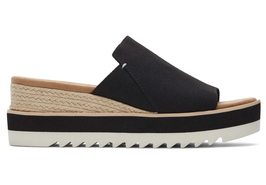 TOMS Diana Mule Black Wide Sandal | Dress Casual