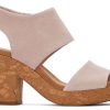 TOMS Majorca Pink Suede Platform Cork Sandal | Dress Casual