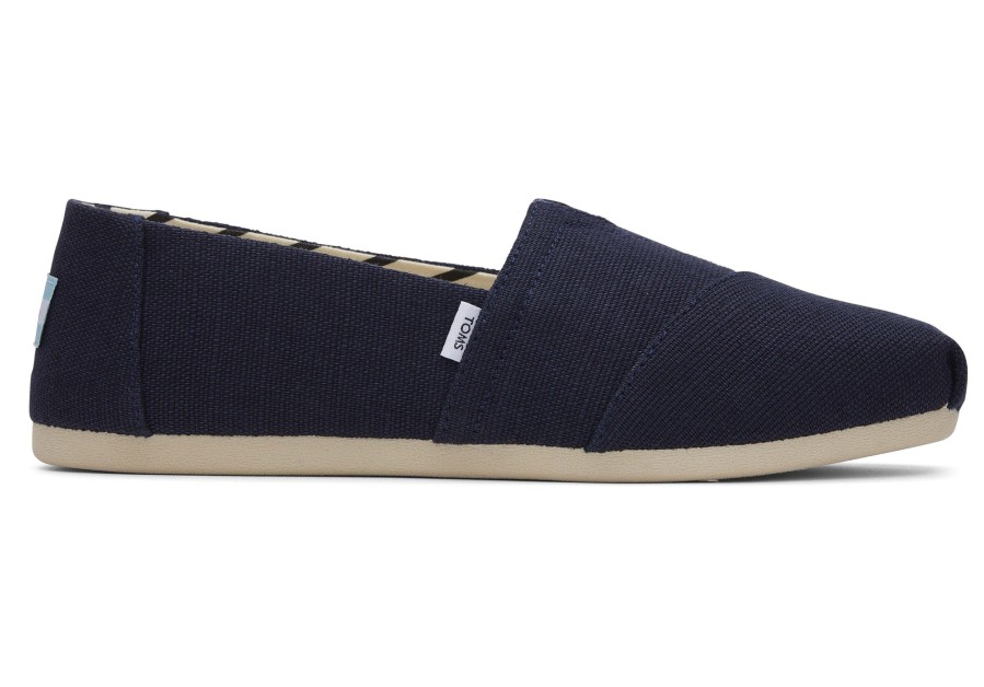 TOMS Alpargata Navy Heritage Canvas Wide Width | Alpargatas