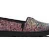 TOMS Youth Alpargata Black Glitter Kids Shoe | Alpargatas