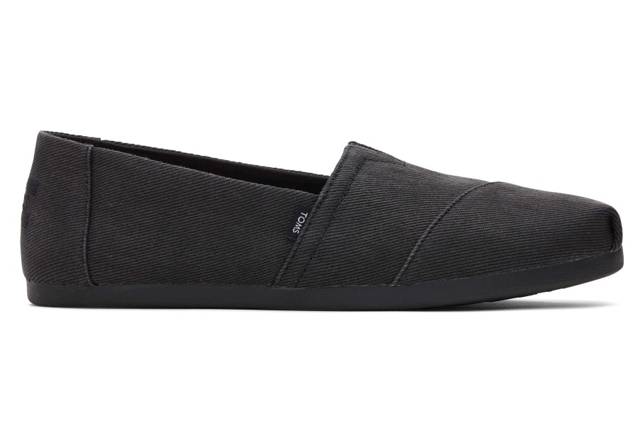 TOMS Alpargata Black Distressed Twill | Alpargatas