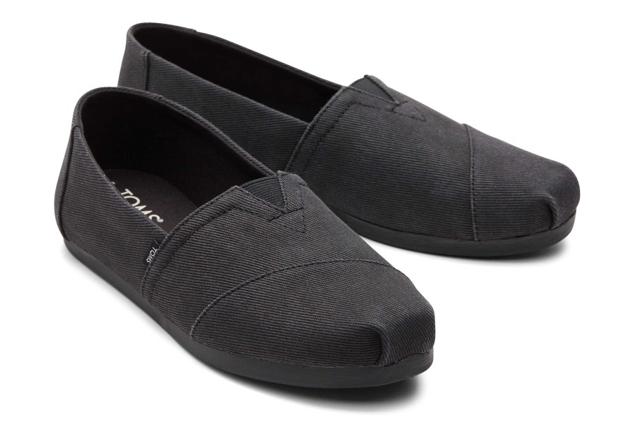 TOMS Alpargata Black Distressed Twill | Alpargatas