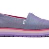 TOMS Youth Alp Platform Purple Glimmer Kids Shoe | Alpargatas