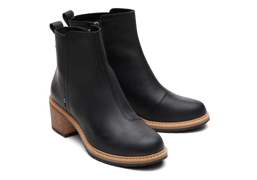 TOMS Marina Leather Heeled Boot | Dress Casual