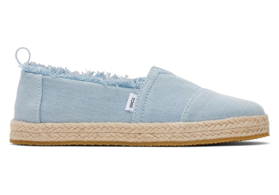 TOMS Youth Alpargata Washed Denim Kids Shoe | Alpargatas