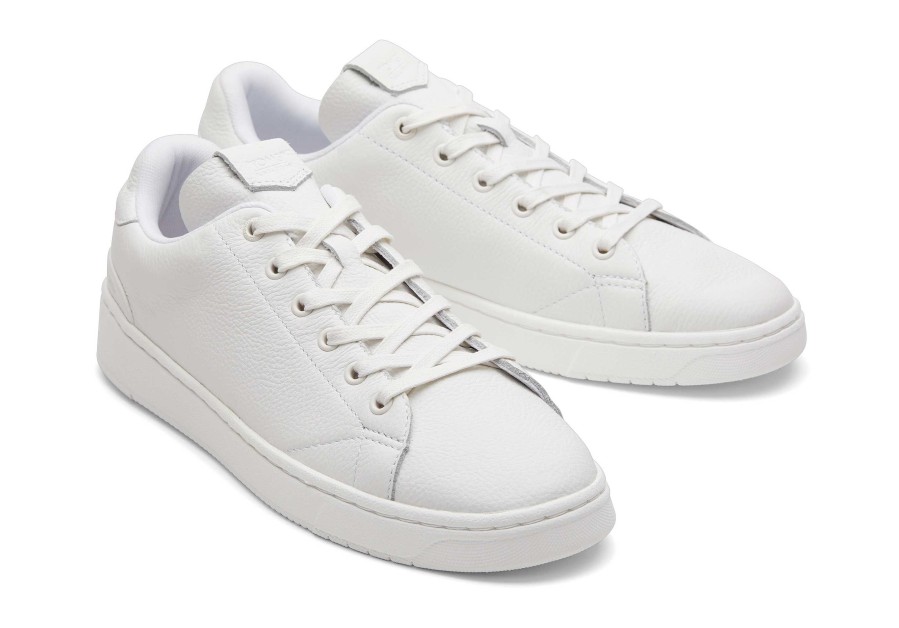 TOMS Trvl Lite White Leather Lace-Up Sneaker | Sneakers