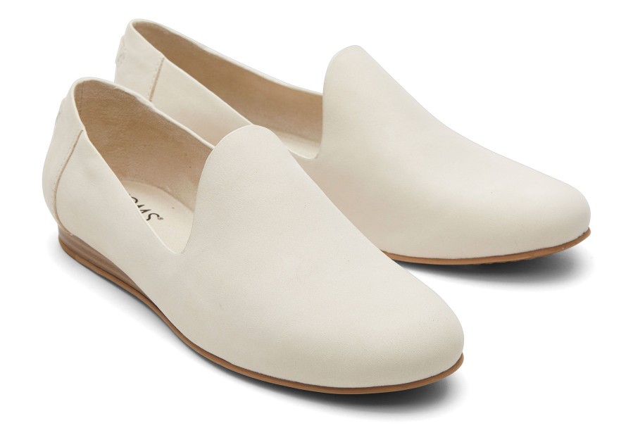 TOMS Darcy Cream Leather Flat | Dress Casual