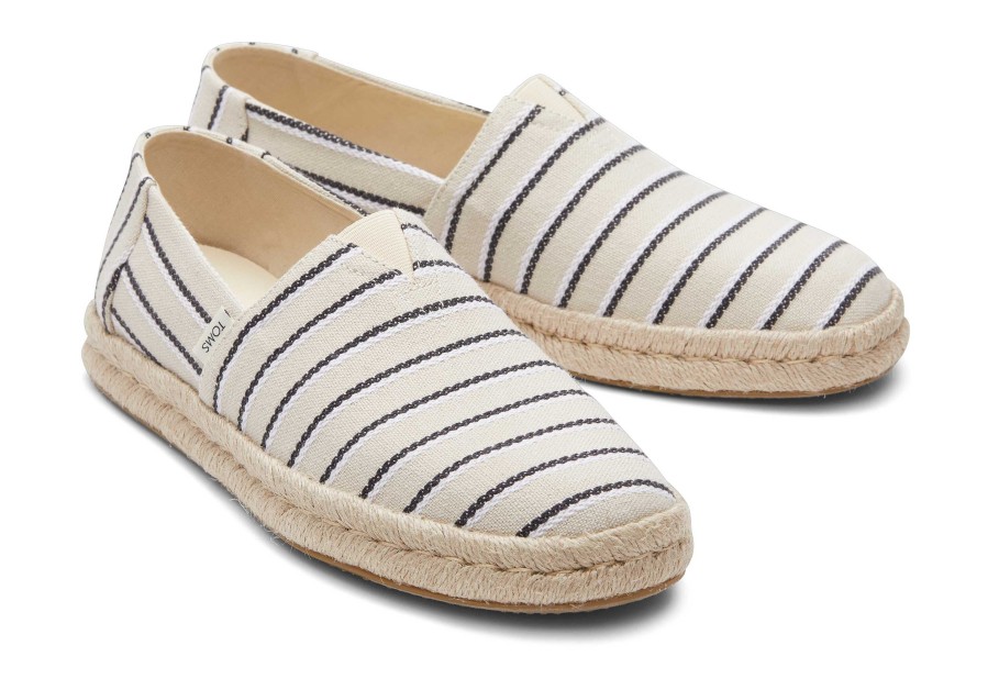 TOMS Alpargata Cream Woven Stripes Rope 2.0 Espadrille | Espadrilles