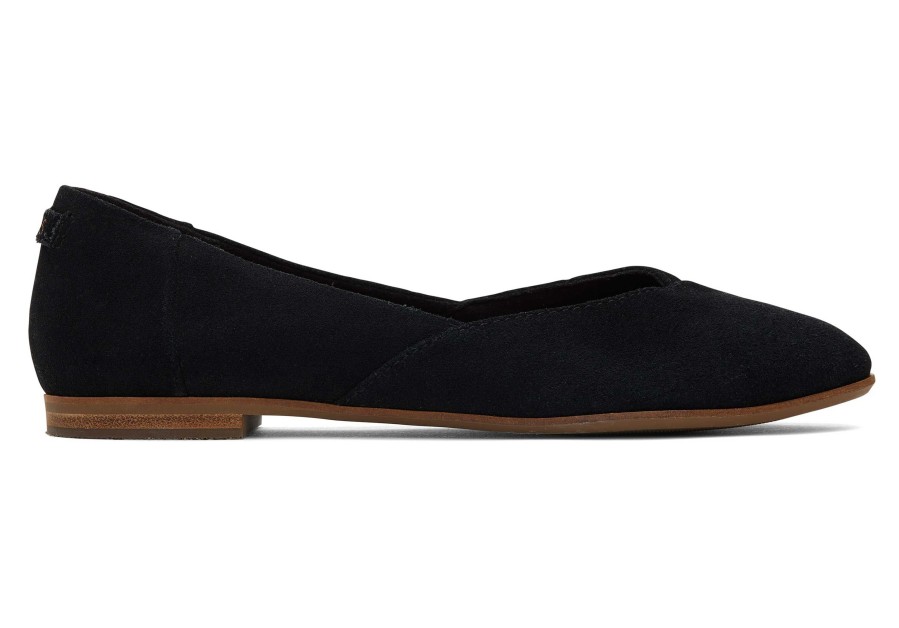 TOMS Jutti Neat Black Suede Flat | Dress Casual