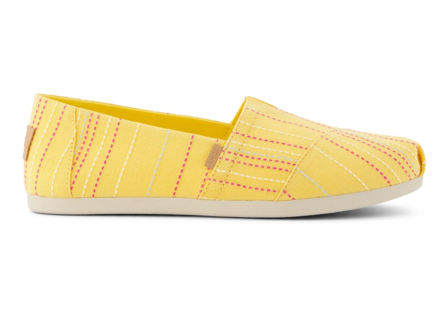 TOMS Alpargata Yellow Stitched Stripes | Alpargatas