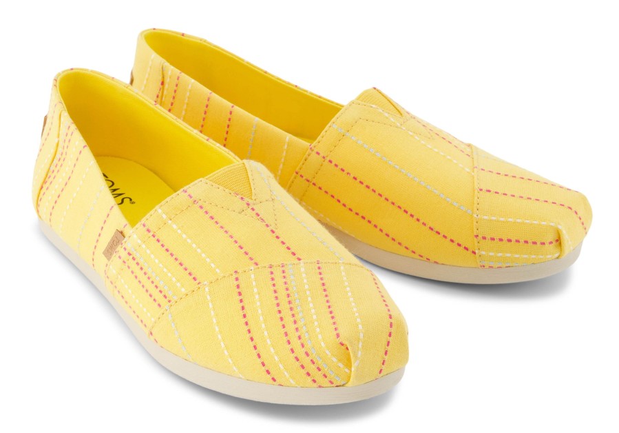 TOMS Alpargata Yellow Stitched Stripes | Alpargatas