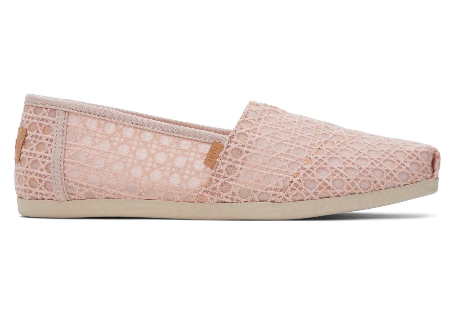 TOMS Alpargata Ballet Pink Basket Weave Lace | Alpargatas