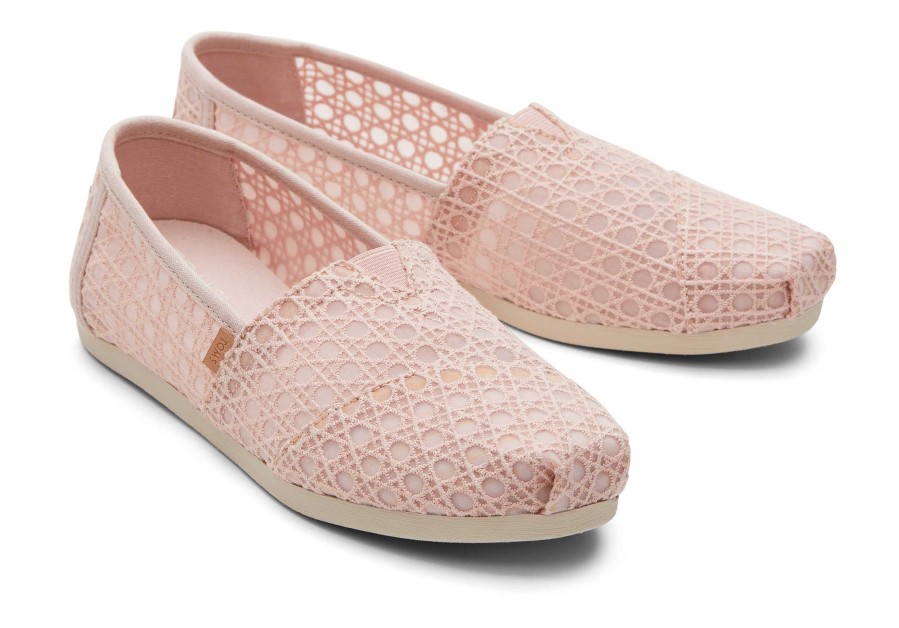 TOMS Alpargata Ballet Pink Basket Weave Lace | Alpargatas