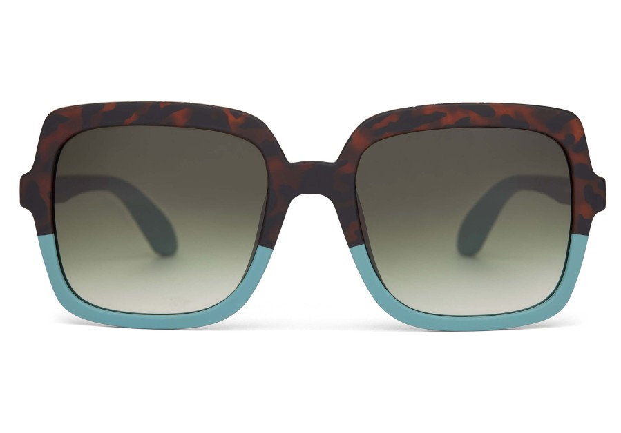 TOMS Athena Tortoise Sage Fade Traveler Sunglasses | Sunglasses