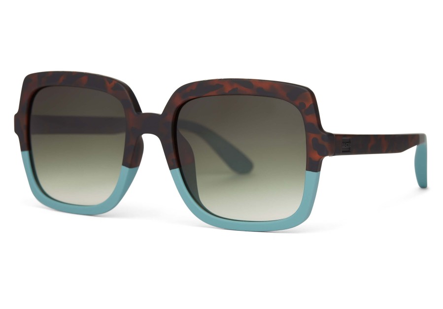 TOMS Athena Tortoise Sage Fade Traveler Sunglasses | Sunglasses