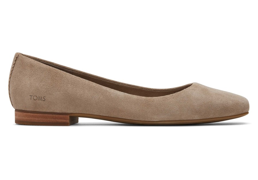 TOMS Briella Taupe Suede Flat | Dress Casual