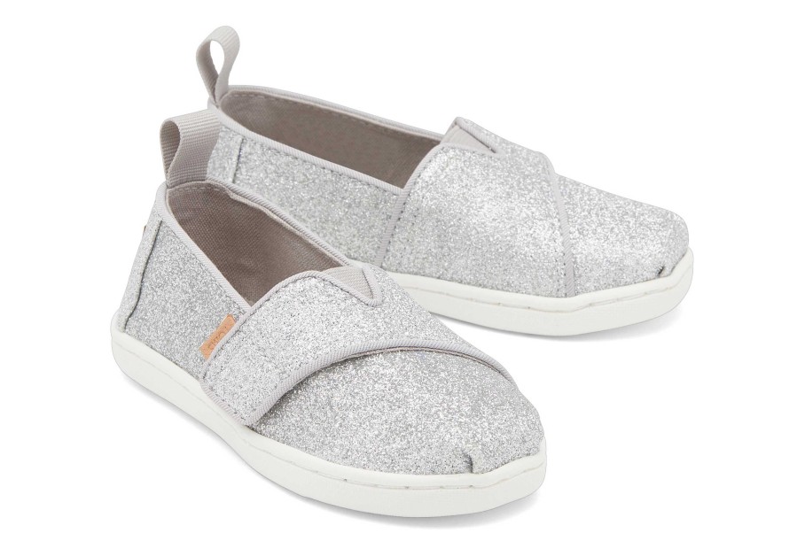 TOMS Alpargata Silver Glitter Toddler Shoe | Alpargatas