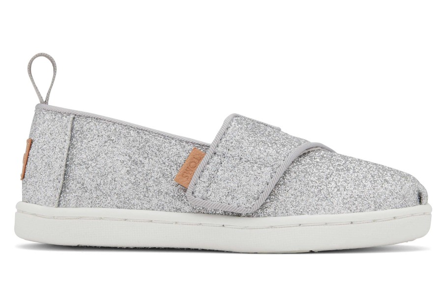 TOMS Alpargata Silver Glitter Toddler Shoe | Alpargatas