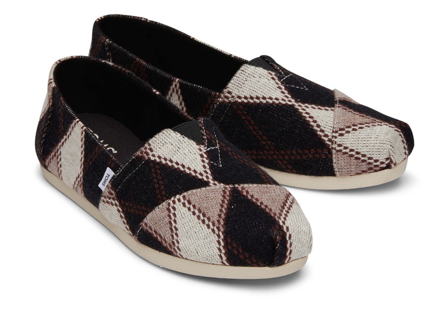 TOMS Alpargata Black Argyle Knit | Alpargatas