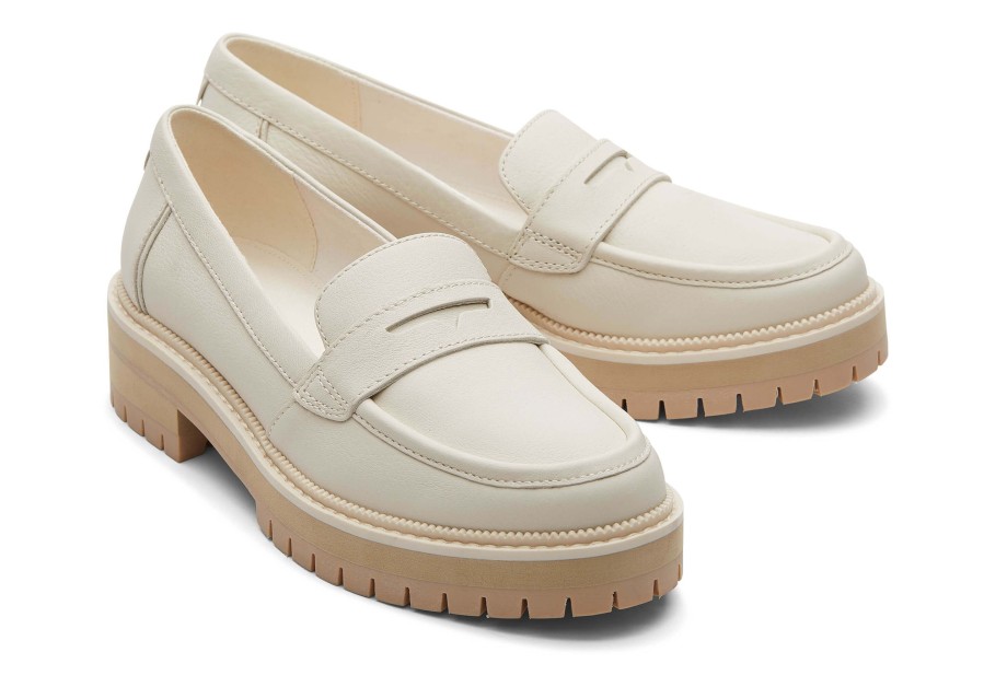 TOMS Cara Light Sand Leather Loafer | Dress Casual