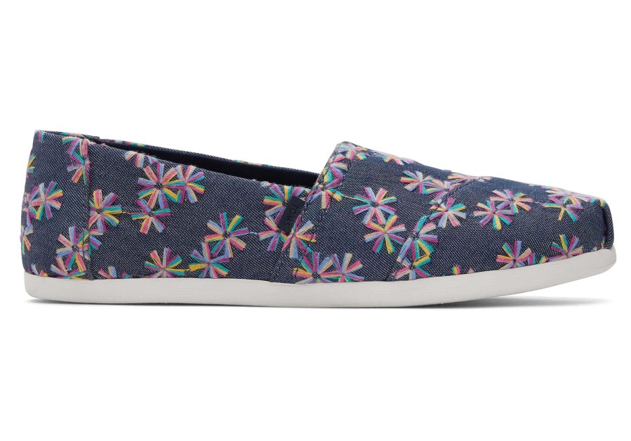 TOMS Alpargata Navy Embroidered Floral | Alpargatas