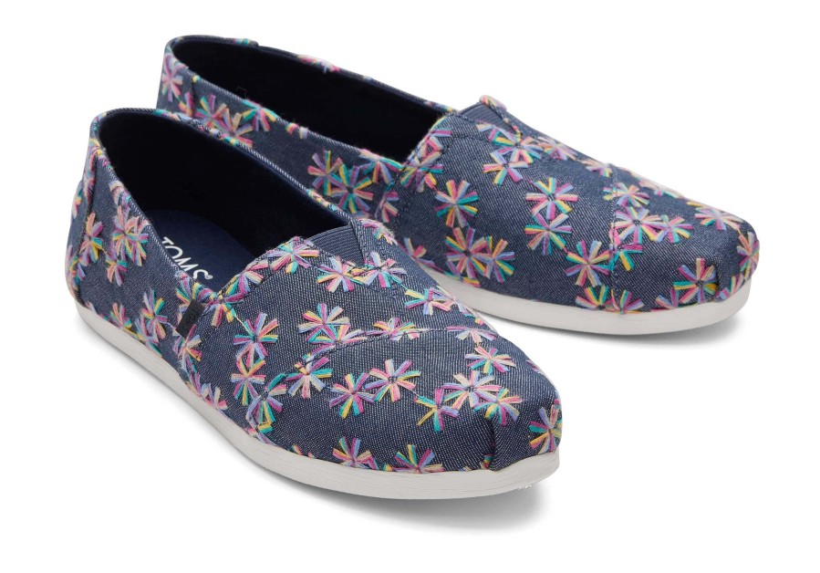 TOMS Alpargata Navy Embroidered Floral | Alpargatas