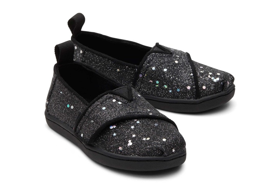 TOMS Alpargata Black Cosmic Glitter Toddler Shoe | Alpargatas