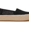 TOMS Valencia Black Moroccan Crochet Platform Espadrille | Alpargatas